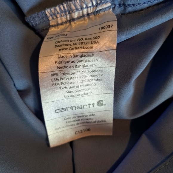 Carhartt mens or womens size XL ceil blue scrub top EUC - Picture 4 of 6